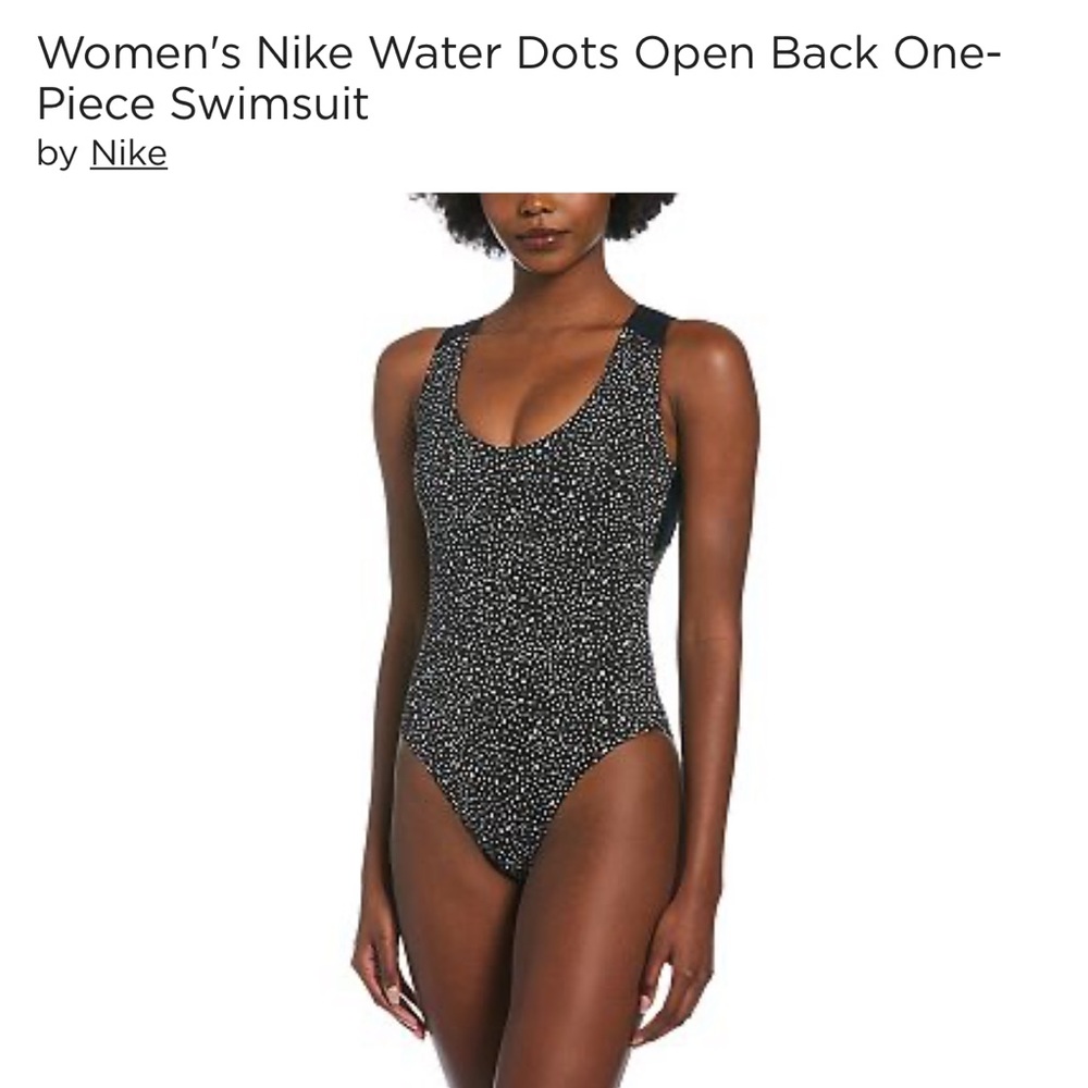 Nike Water Dots Open Back One-Piece Swimsuit- Color Sangria